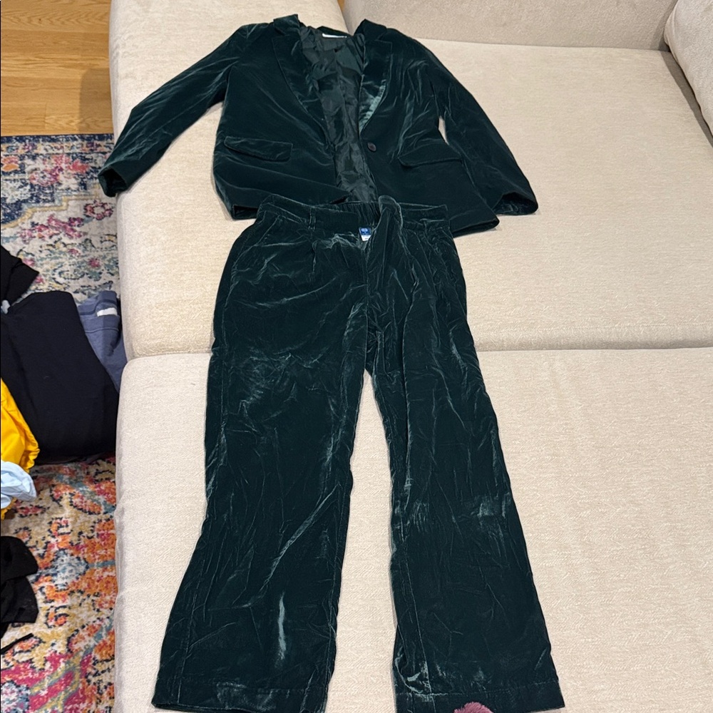 Old Navy Deep Green Velvet Pantsuit